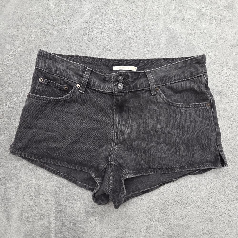 Levi's Superlow Shorts Womens 32 Black Hot Pants Denim 5-Pocket Casual